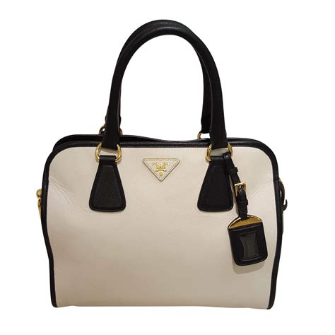 prada handbag black and white|prada bag black price.